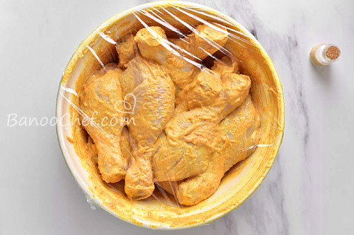 ساق مرغ با سس مایونز در هواپز