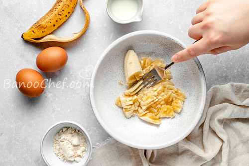 طرز تهیه مینی پنکیک موز و نارگیل پنکیک کودک ( موز و نارگیل )