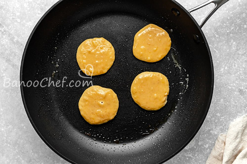 طرز تهیه مینی پنکیک موز و نارگیل پنکیک کودک ( موز و نارگیل )