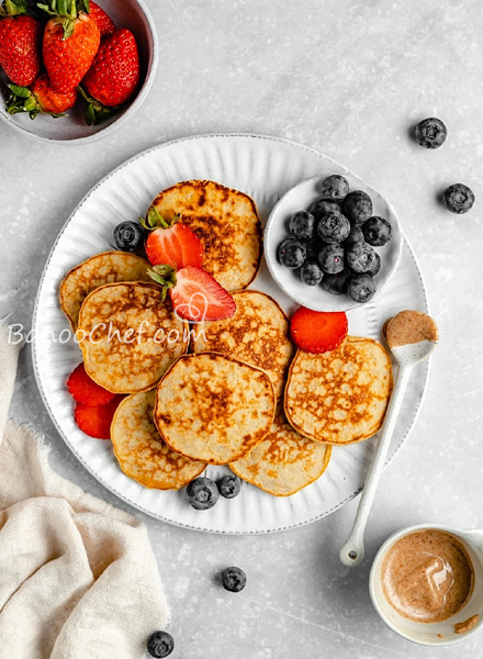 طرز تهیه مینی پنکیک موز و نارگیل پنکیک کودک ( موز و نارگیل )