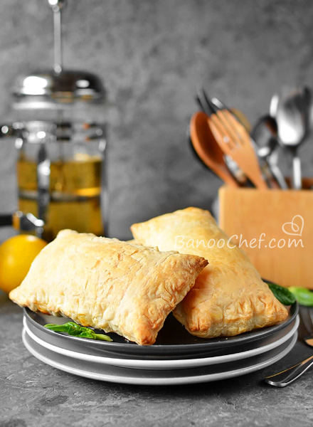 طرز تهیه پیراشکی مرغ با خمیر پفکی پیراشکی مرغ و اسفناج با خمیر هزارلا