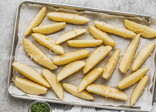 طرز تهیه سیب زمینی کبابی در فر سیب زمینی تنوری در فر