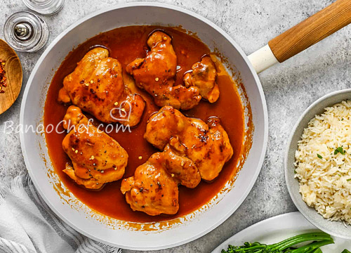 خوراک مرغ با سس زردآلو