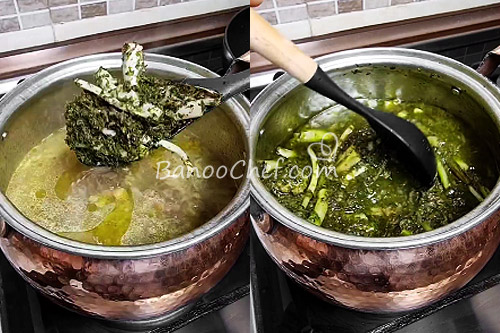 خورش کنگر با گوشت