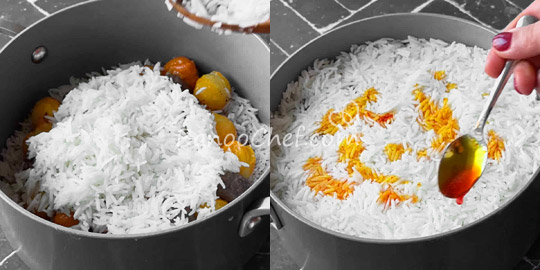 ته چین با کوفته بوقلمون