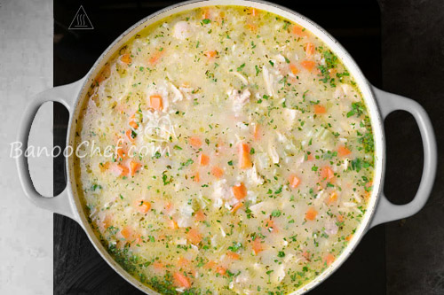 سوپ مرغ و برنج