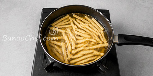 فرنچ فرایز با بادام شیرین
