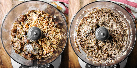 پاته گیاهی قارچ و گردو