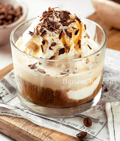 طرز تهیه دسر شیر قهوه و بستنی