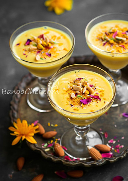 پودینگ برنج و انبه