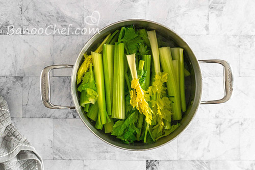 کرفس منجمد آموزش بلانچ و فریز کردن کرفس