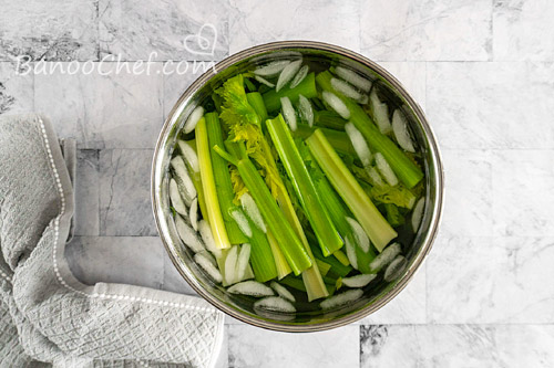 کرفس منجمد آموزش بلانچ و فریز کردن کرفس