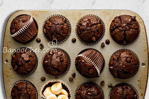 مافین موز شکلاتی