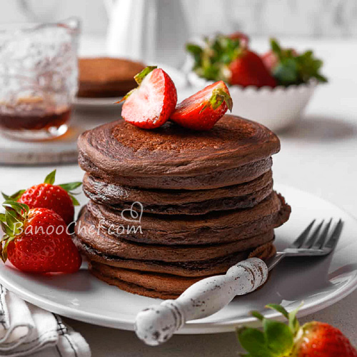طرز تهیه پنکیک شکلاتی با پودر کاکائو و عسل پنکیک عسلی شکلاتی